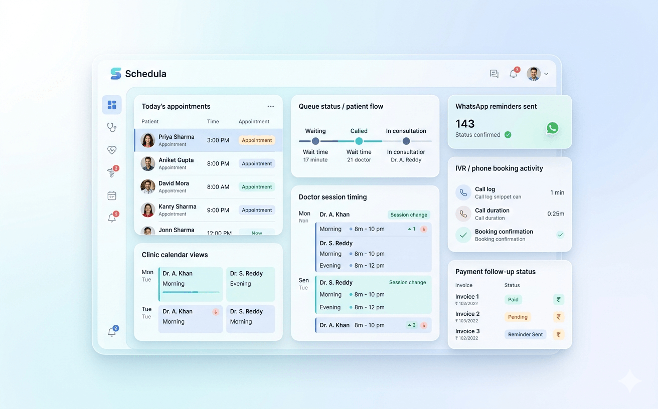 Schedula clinic operations preview